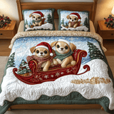 Set di Biancheria da Letto Trapuntata 3 Pezzi Chihuahua Xmas Crew