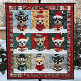 Banda Natalizia dei Chihuahua Quilt Artistico da Parete