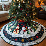 Fascino del Camino Copri Base per Albero di Natale Trapuntato
