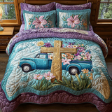 Set di Biancheria da Letto Trapuntata 3 Pezzi Cristiano Croce Fioritura