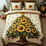 Set di Biancheria da Letto Trapuntata 3 Pezzi Girasole del Natale