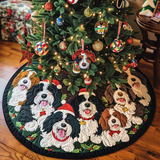 Allegria Natalizia del Bernedoodle Copri Base per Albero di Natale Trapuntato