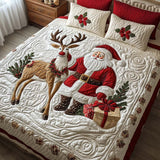 Set di Biancheria da Letto Trapuntata 3 Pezzi Allegria del Natale