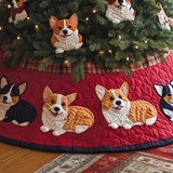 Corgi di Natale Copri Base per Albero di Natale Trapuntato