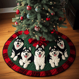 Delizia Husky di Natale Copri Base per Albero di Natale Trapuntato