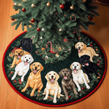 Labrador di Natale Copri Base per Albero di Natale Trapuntato