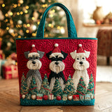 Sogno di Natale dello Schnauzer Borsa Tote Trapuntata