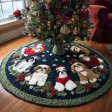 Shih Tzu di Natale Copri Base per Albero di Natale Trapuntato
