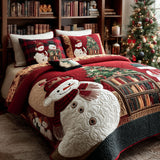 Set di Biancheria da Letto Trapuntata 3 Pezzi Sorriso del Natale