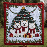 Natale con il Samoiedo Coperta Trapuntata