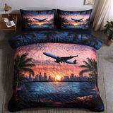 Set di Biancheria da Letto Trapuntata 3 Pezzi Aeroplano Classico