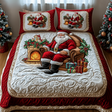 Set di Biancheria da Letto Trapuntata 3 Pezzi Babbo Natale Classico