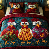 Set di Biancheria da Letto Trapuntata 3 Pezzi Cluck Cluster