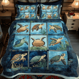 Set di Biancheria da Letto Trapuntata 3 Pezzi Costiero Calmo