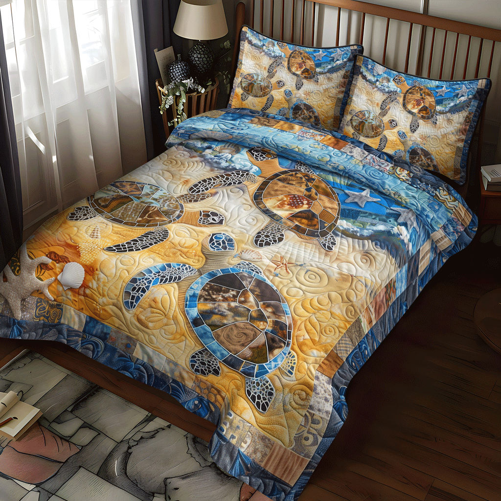 Set di Biancheria da Letto Trapuntata 3 Pezzi Costiero Crawl