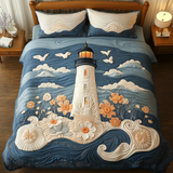 Set di Biancheria da Letto Trapuntata 3 Pezzi Bagliore Costiero