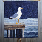 Serenità del Gabbiano Costiero Quilt Artistico da Parete