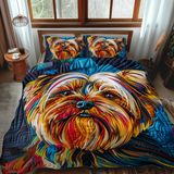 Set di Biancheria da Letto Trapuntata 3 Pezzi Colorato Canine