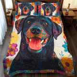 Set di Biancheria da Letto Trapuntata 3 Pezzi Labrador Colorato Adorabile