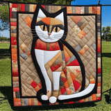 Atteggiamento Felino Colorato Coperta Trapuntata