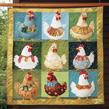 Galline Colorate Coperta Trapuntata