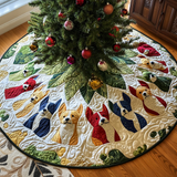 Corgi Colorato di Natale Copri Base per Albero di Natale Trapuntato