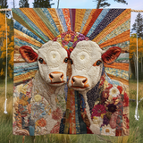 Animali al Pascolo Colorati Coperta Trapuntata