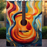 Ritmi di Chitarra Colorati Quilt Artistico da Parete