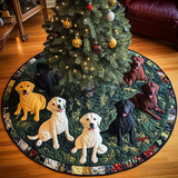 Labrador Colorato Copri Base per Albero di Natale Trapuntato