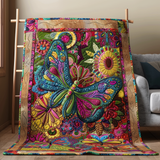 Farfalla Mandala Colorata Coperta Trapuntata