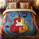 Set di Biancheria da Letto Trapuntata 3 Pezzi Colorato Notes
