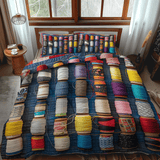 Set di Biancheria da Letto Trapuntata 3 Pezzi Colorato Spools