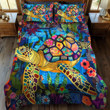Set di Biancheria da Letto Trapuntata 3 Pezzi Tartarughe Colorate