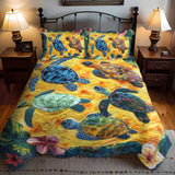 Set di Biancheria da Letto Trapuntata 3 Pezzi Costa del Corallo