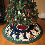 Corgi Festivo Copri Base per Albero di Natale Trapuntato