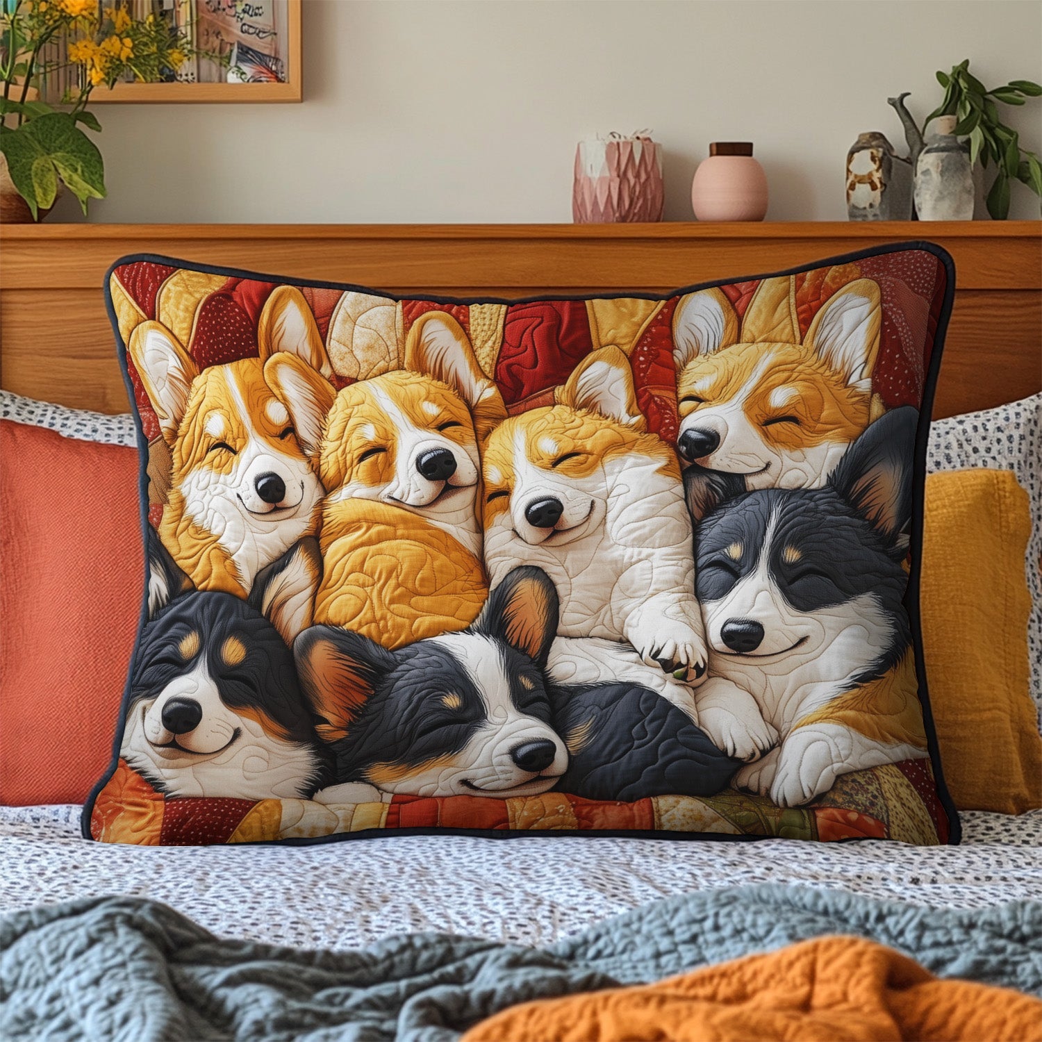 Squadra di Coccole di Corgi Federa Trapuntata