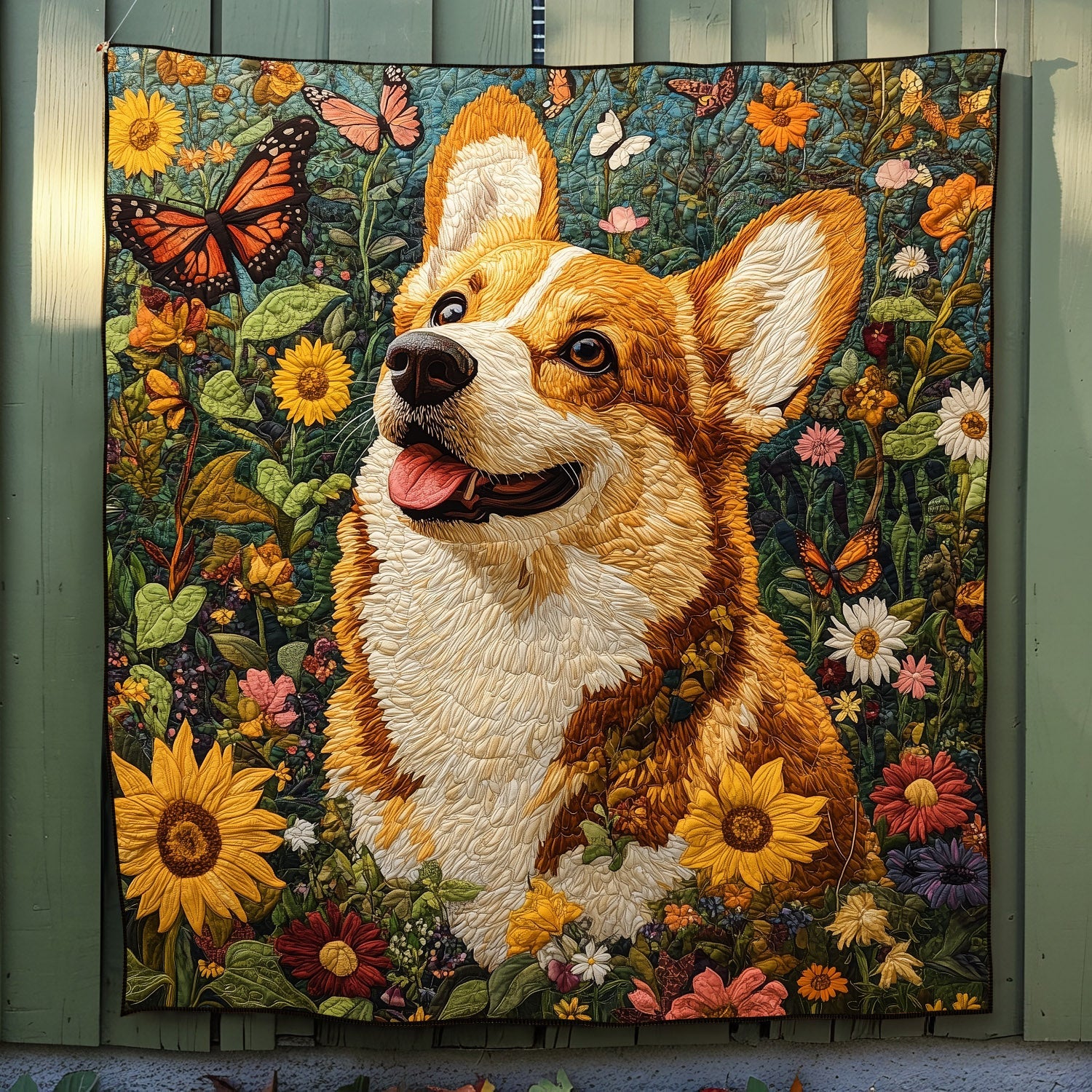 Avventure di Corgi Coperta Trapuntata