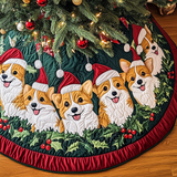 Allegria del Corgi Copri Base per Albero di Natale Trapuntato
