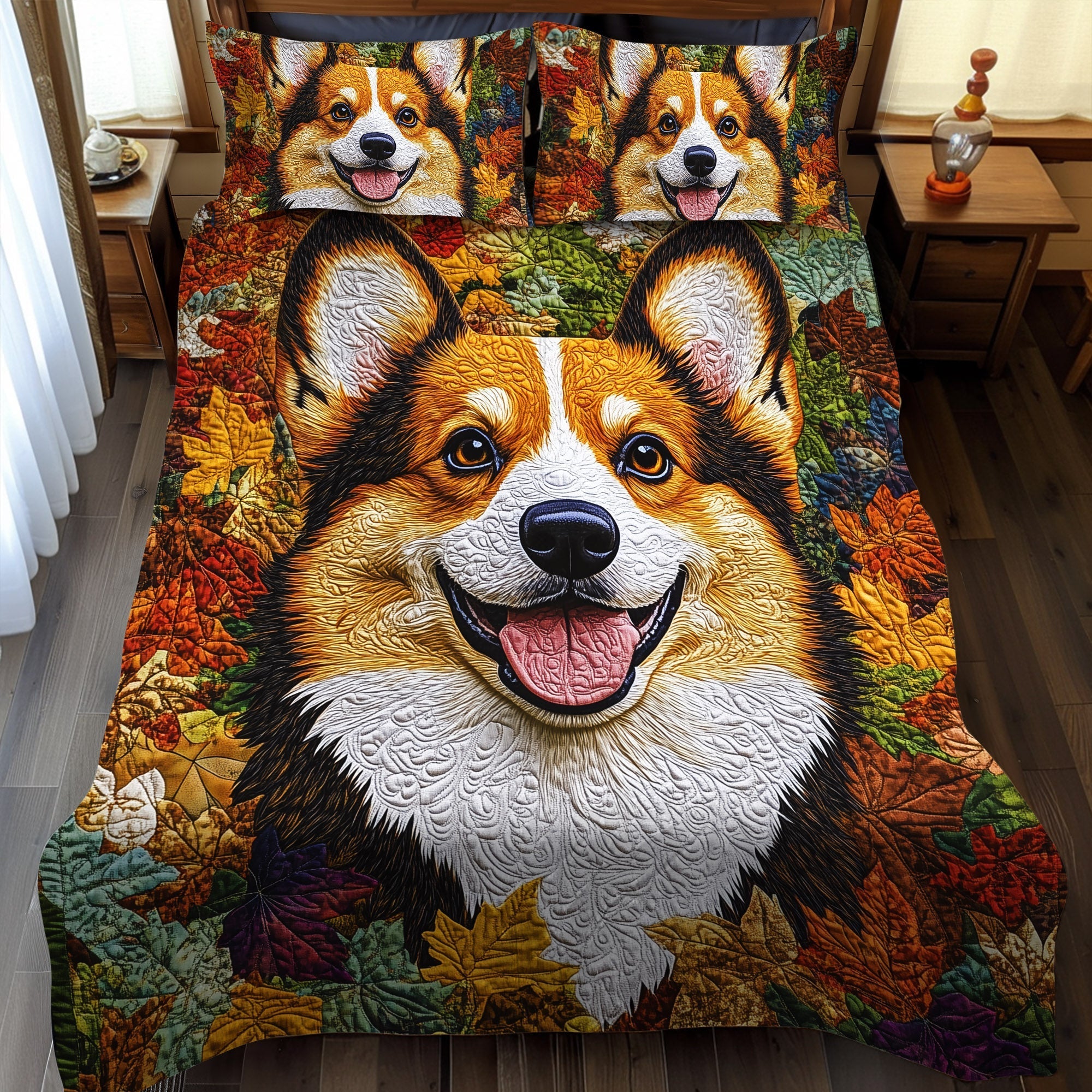 Set di Biancheria da Letto Trapuntata 3 Pezzi Comfort del Corgi