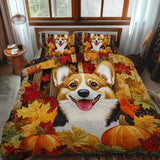 Set di Biancheria da Letto Trapuntata 3 Pezzi Delizia del Corgi del Compagno