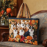 Passeggiata d'Autunno del Corgi Borsa Tote Trapuntata
