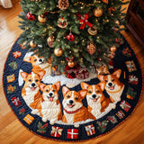 Cuori di Corgi Copri Base per Albero di Natale Trapuntato