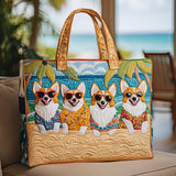Giornata d'Amore del Corgi Borsa Tote Trapuntata
