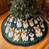 Magia del Corgi Copri Base per Albero di Natale Trapuntato