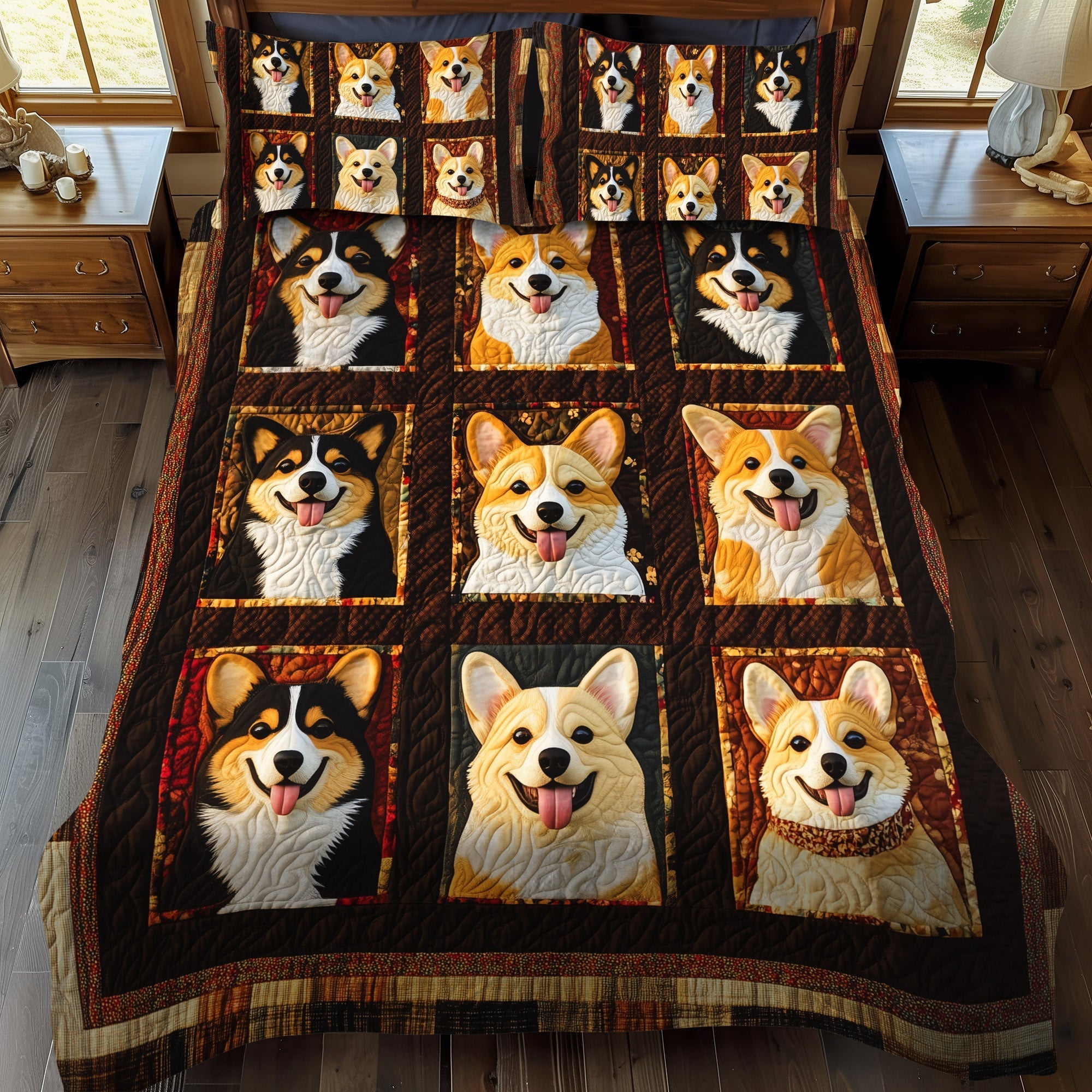 Set di Biancheria da Letto Trapuntata 3 Pezzi Corgi di Playtime