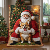 Natale Scintillante del Corgi Coperta Trapuntata