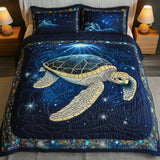 Set di Biancheria da Letto Trapuntata 3 Pezzi Tartaruga Cosmica del Bagliore
