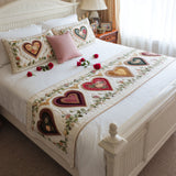 Cuori di Cottage Runner da Letto Trapuntato