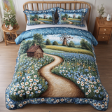 Set di Biancheria da Letto Trapuntata 3 Pezzi Strada della Campagna