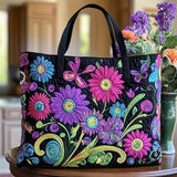Sentiero di Girasoli di Campagna Borsa Tote Trapuntata